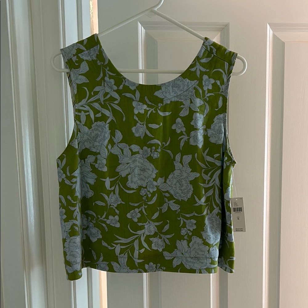 Floral Green Sleeveless Top